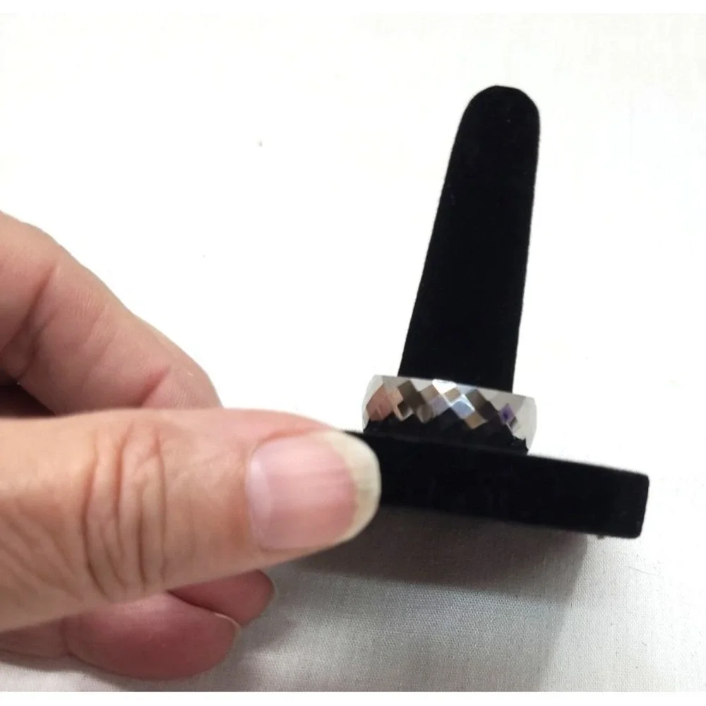 Silver Tungsten Band Multi‎ Faceted Domed Edges Ring Wedding Band Jewelery 9mm